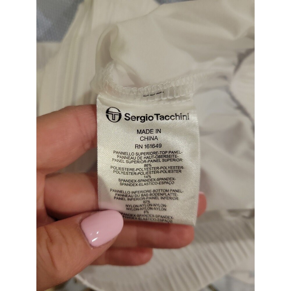 NWOT Sergio Tacchini Angelina Track Jacket Women M Xenon Blue White Mesh Tennis - Picture 7 of 8
